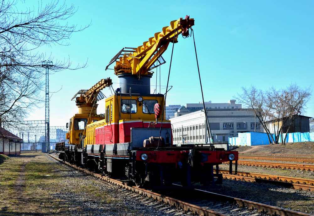 鉄道クレーンの全景