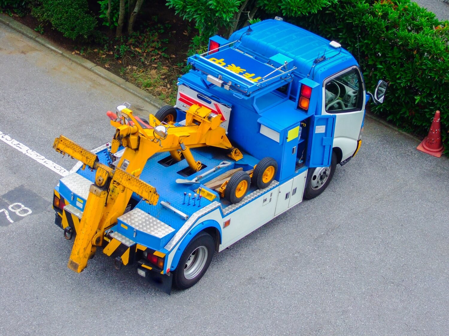 上から見たレッカー車