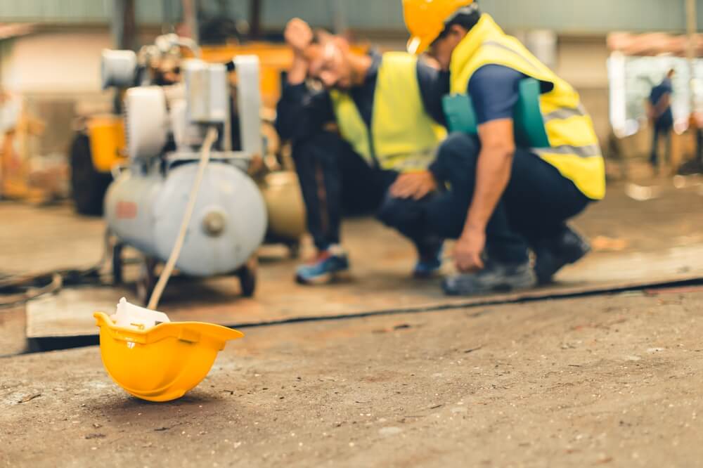 重機事故の発生直後の様子